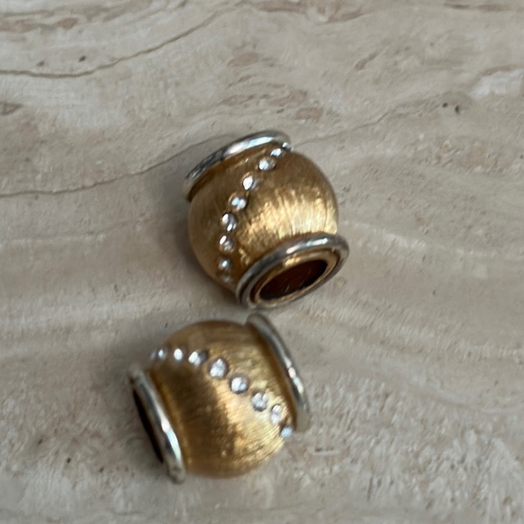 Brighton Sparkler Gold Beads with Swarovski Crystals 2-Tone Silver Edges - Picture 5 of 6